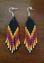 Authentic Beaded Earrings 3"