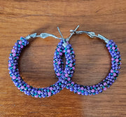Authentic Beaded wire wrapped hoop earrings