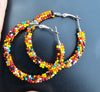 Authentic Beaded Wire Wrapped Hoop Earrings