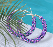 Authentic Beaded Wire Wrapped Hoop Earrings