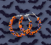Authentic Beaded Wire Wrapped Hoop Earrings Happy Halloween 🎃