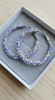 Authentic Beaded Wire Wrapped Hoop Earrings