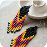 Authentic Beaded Earrings 3"