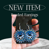 Authentic Beaded Blue Bear Earrings
