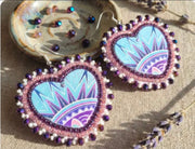Authentic Beaded  Heart Earrings