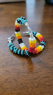 Authentic Beaded Wire Wrapped Hoop Earrings