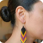 Authentic Beaded Earrings 3"