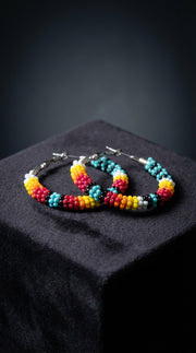 Authentic Beaded Wire Wrapped Hoop Earrings