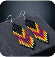 Authentic Beaded Earrings 3"