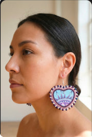Authentic Beaded  Heart Earrings