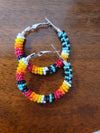 Authentic Beaded Wire Wrapped Hoop Earrings